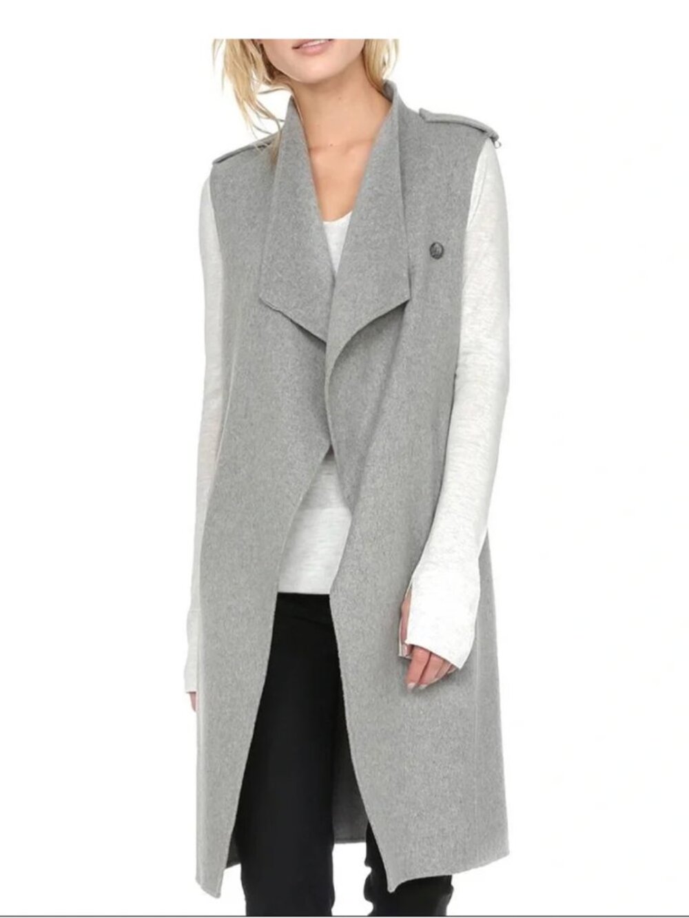 Soia & Kyo Grey Draped Vest